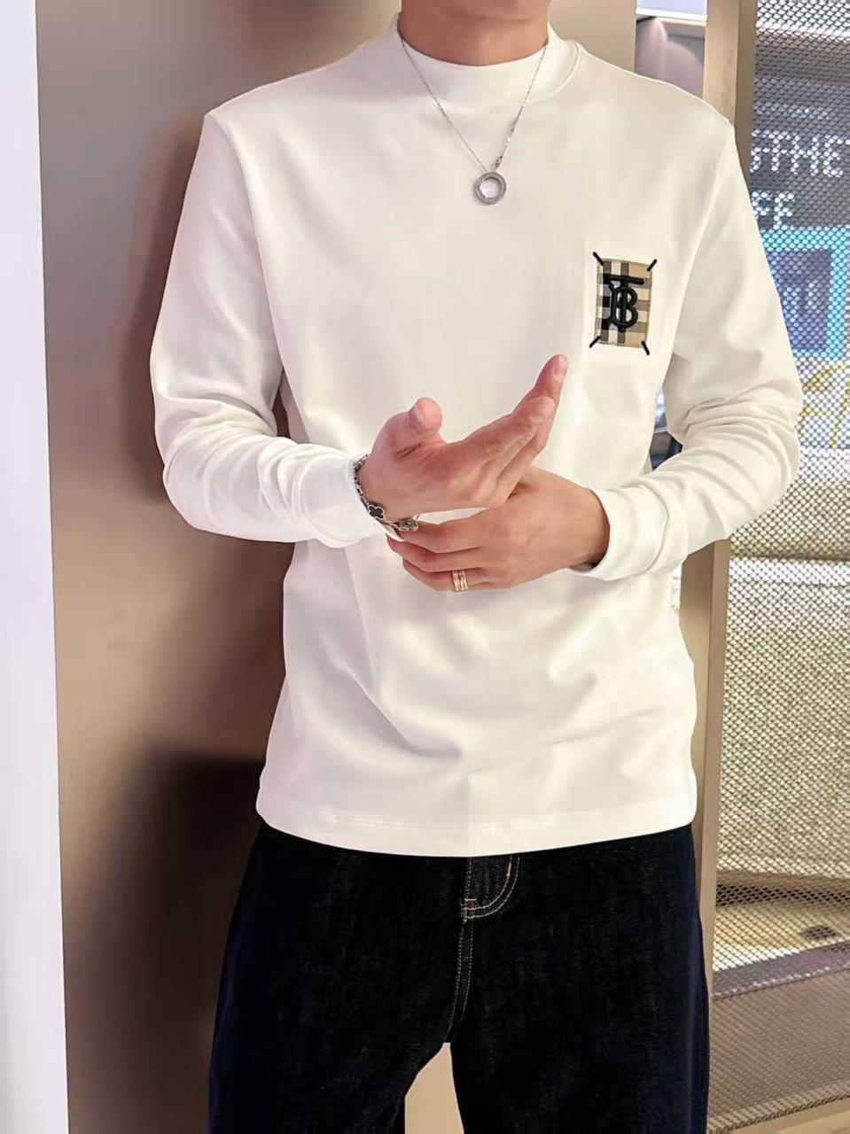 Burberry TB - Monogram Long-Sleeve T-Shirt in White