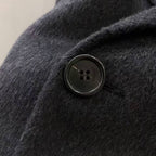 Men's Tailored Charcoal Wool Double-Breasted Overcoat