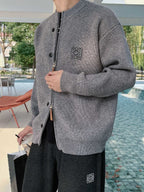 Loewe - Grey Ribbed Knit Zip-Up Cardigan