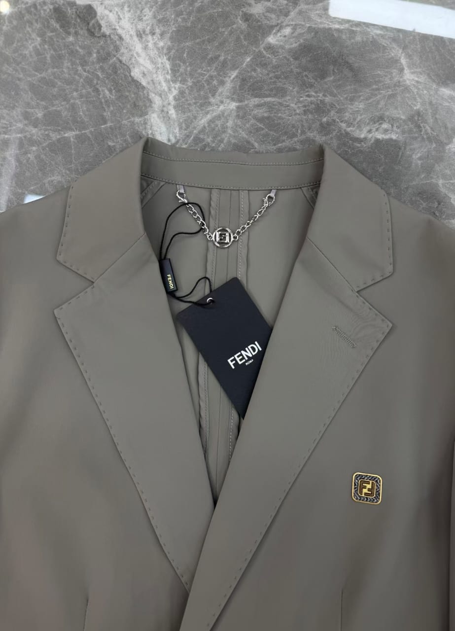 Fendi Men's Khaki Casual Blazer Suit Set