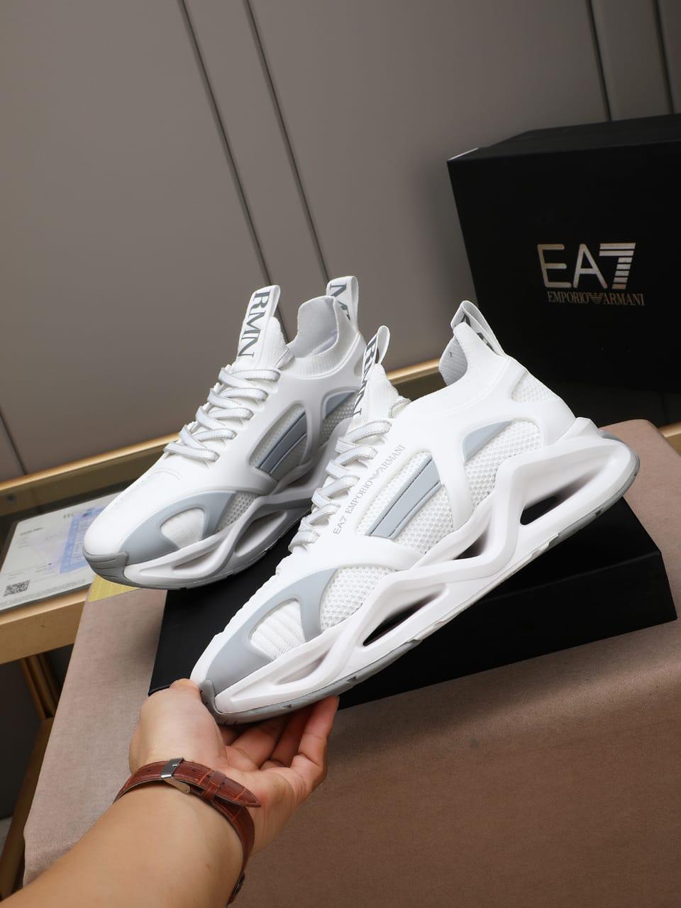 EA7 Emporio Armani Men's Infinity Cage White Sneakers