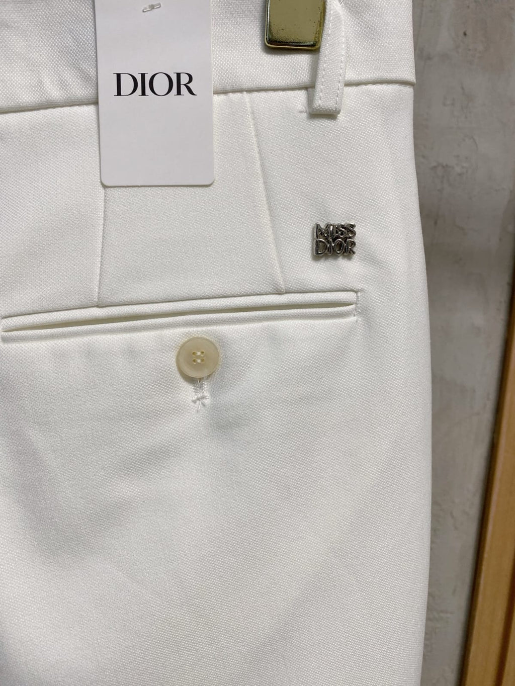 Dior Men's Elegant Regular-Fit White Trousers