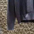 Loro Piana - Navy Blue Ribbed Knit Polo Sweater