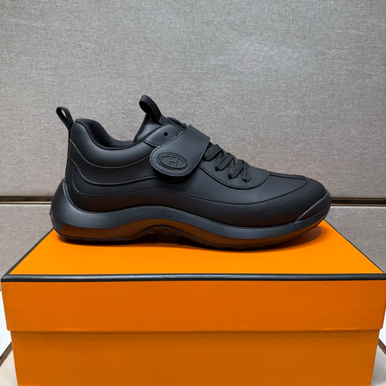 Hermès Loop Sneaker in Black Calfskin