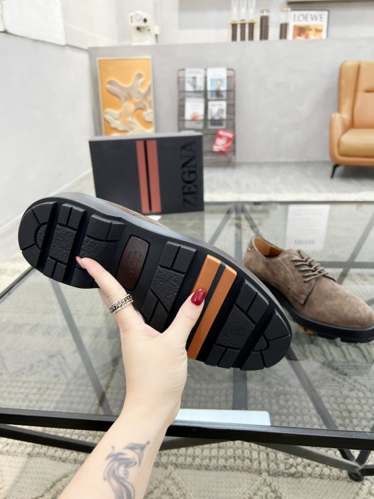 Zegna - Suede Derby Shoes with Chunky Lug Sole