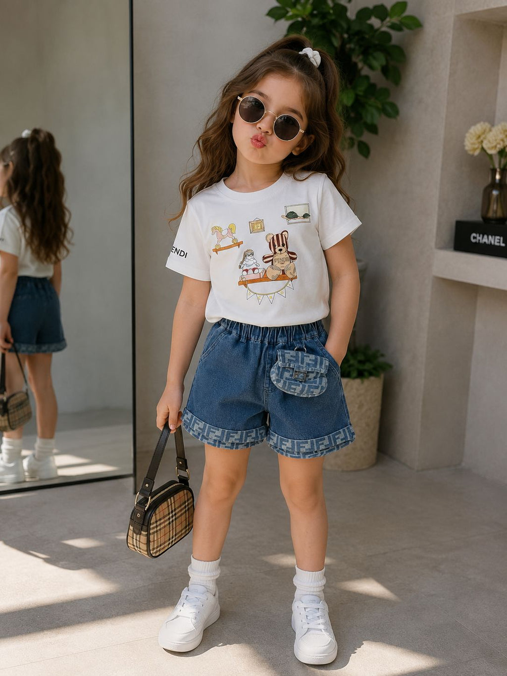 T.shirt Fendi white& short junse Fendi