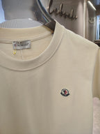 Moncler - Slim Fit Logo Patch T-Shirt in Off-White