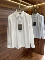 Zegna - Men's Classic White Cotton Button-Up Shirt