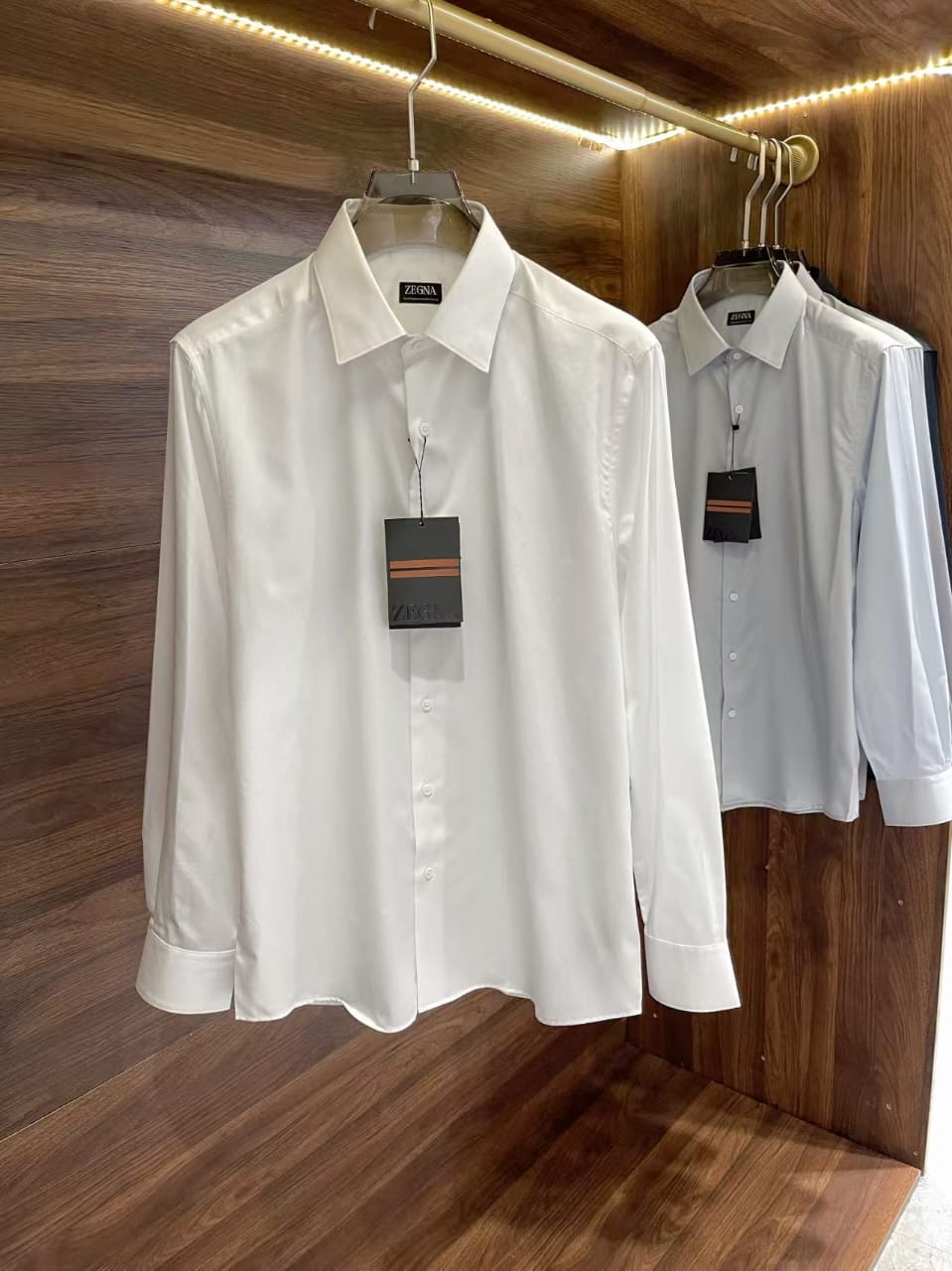 Zegna - Men's Classic White Cotton Button-Up Shirt