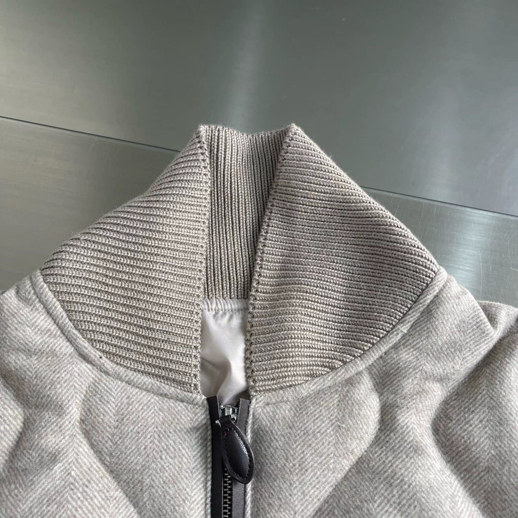 Loro Piana - Cashmere-Blend Diamond Quilted Bomber Jacket - Beige