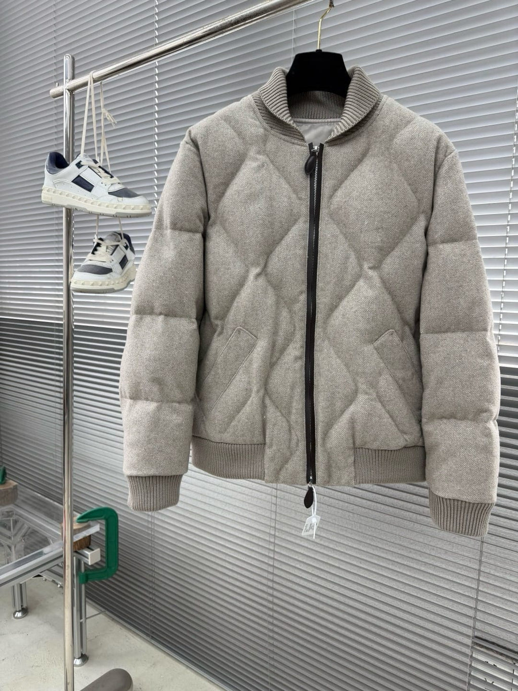 Loro Piana - Cashmere-Blend Diamond Quilted Bomber Jacket - Beige