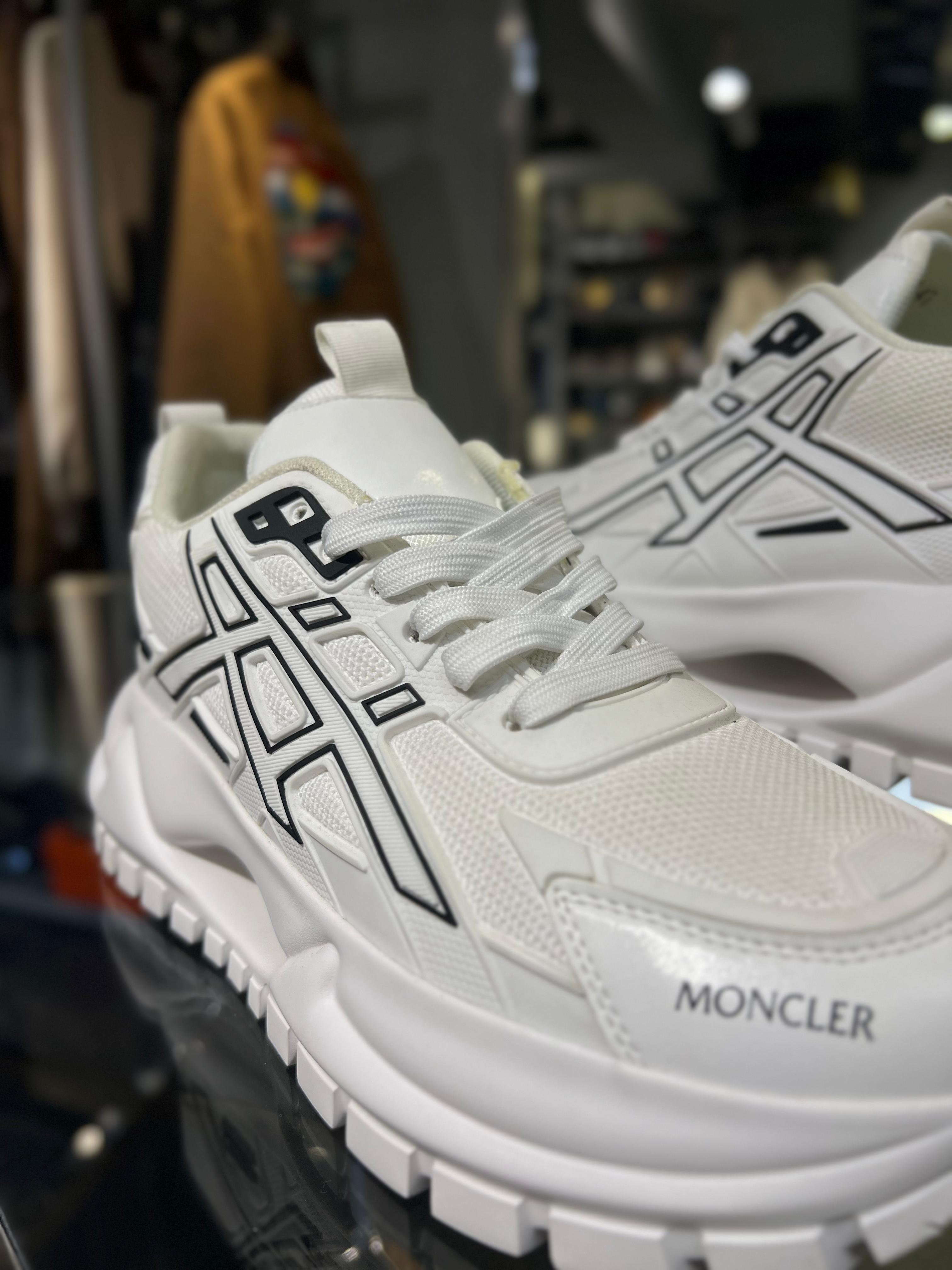 Moncler - White Chunky Sneakers with Graphic Details