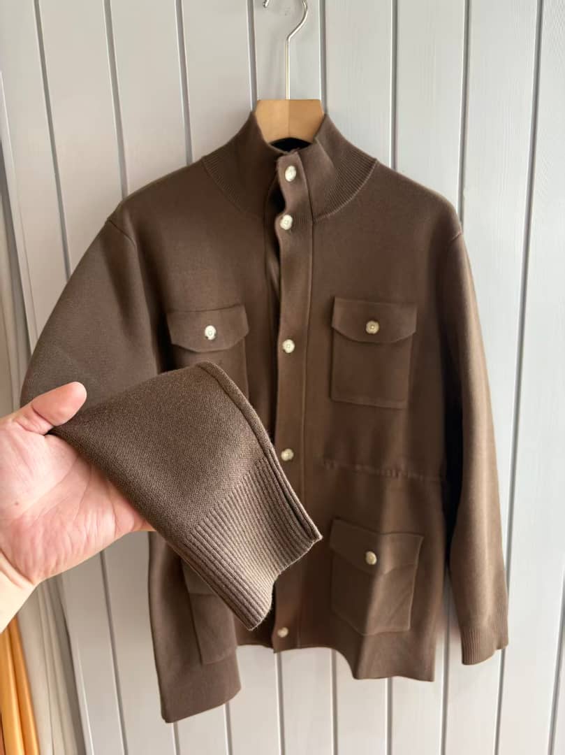 Loro Piana - Cashmere Knit Field Jacket - Warm Brown
