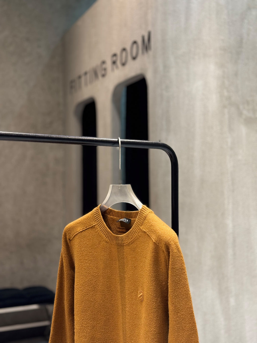 Zegna - Burnt Orange Knit Crewneck Sweater