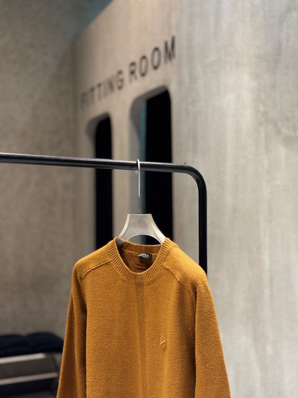 Zegna - Burnt Orange Knit Crewneck Sweater