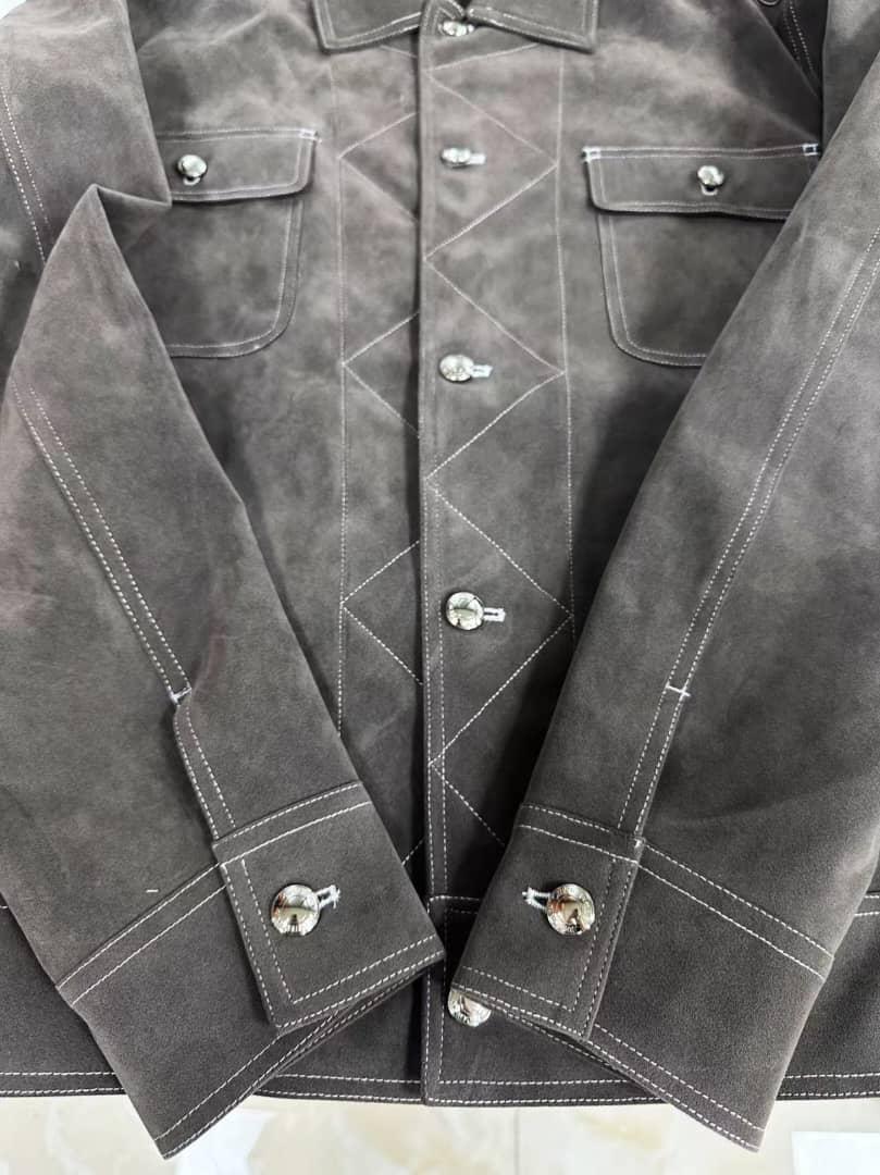 Thom Browne - Contrast Stitch Suede Shirt Jacket - Brown