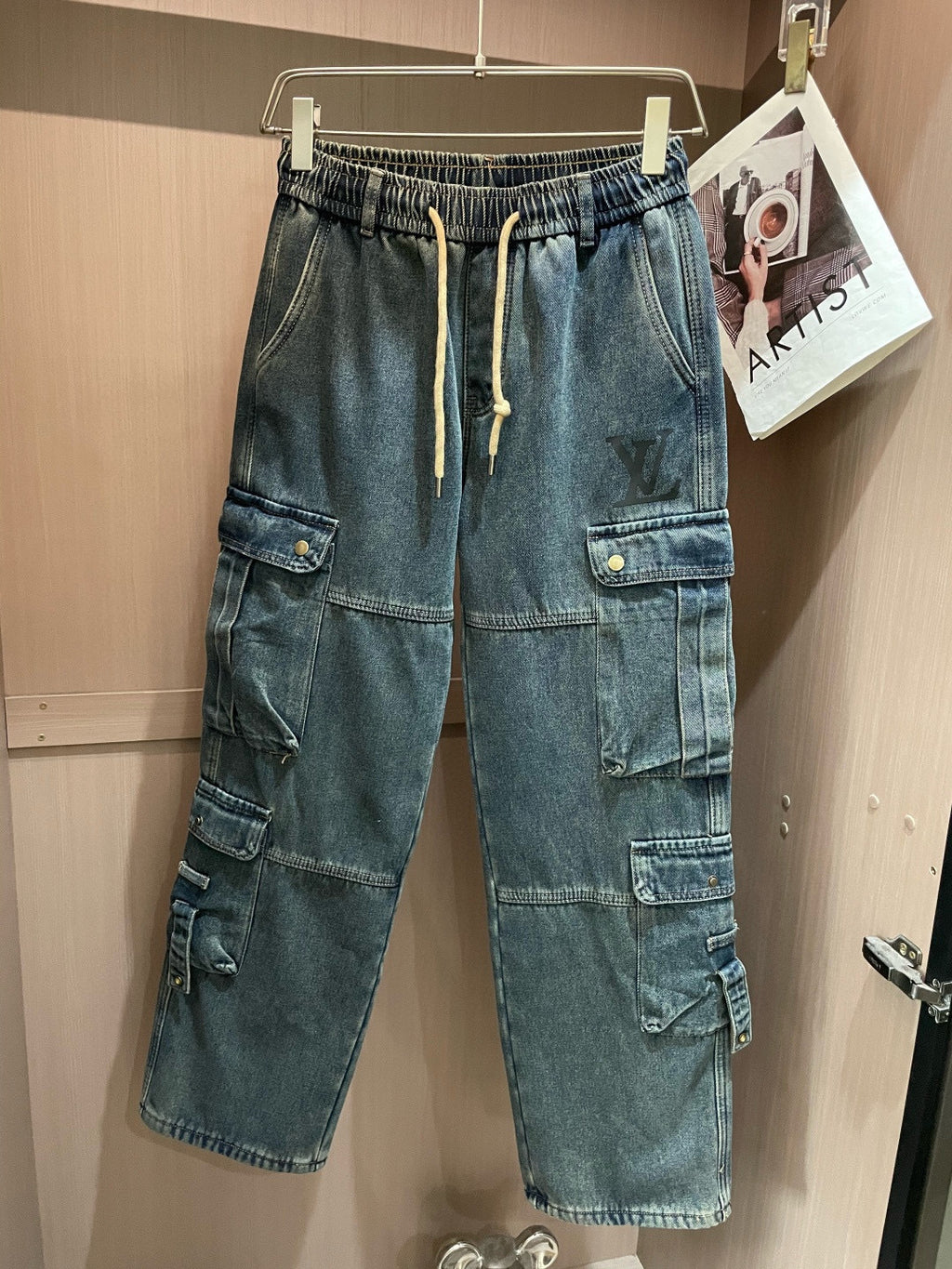 Louis Vuitton - LV Monogram Washed Denim Cargo Jeans – Loose Fit