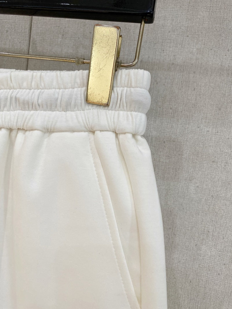 Zegna Luxury Cotton Cream T-Shirt & Shorts Matching