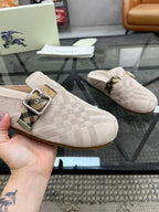 Burberry - Beige Suede Clogs Mules