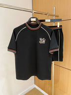 Summer Casual 2-Piece Tracksuit – Short Sleeve Crewneck & Drawstring Shorts Set