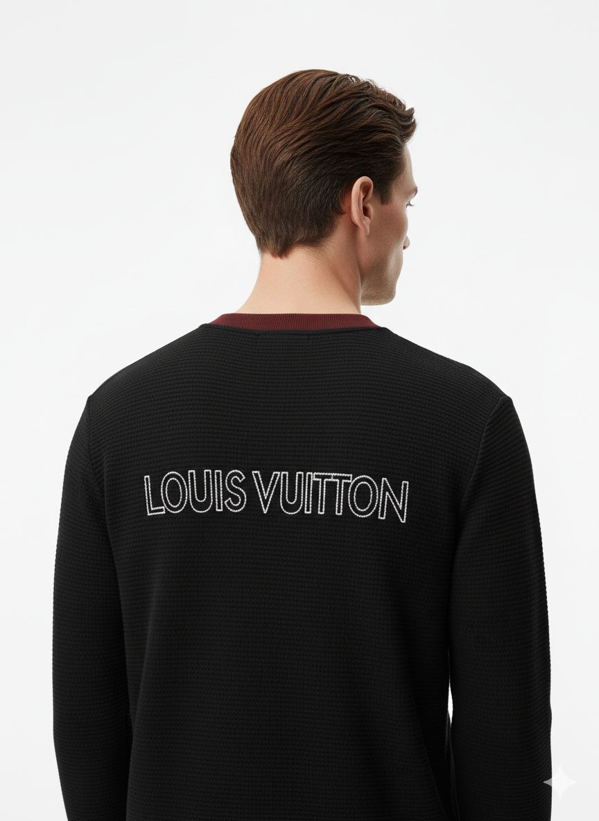 Louis Vuitton - Black Knit Logo Henley