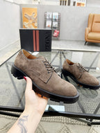 Zegna - Suede Derby Shoes with Chunky Lug Sole