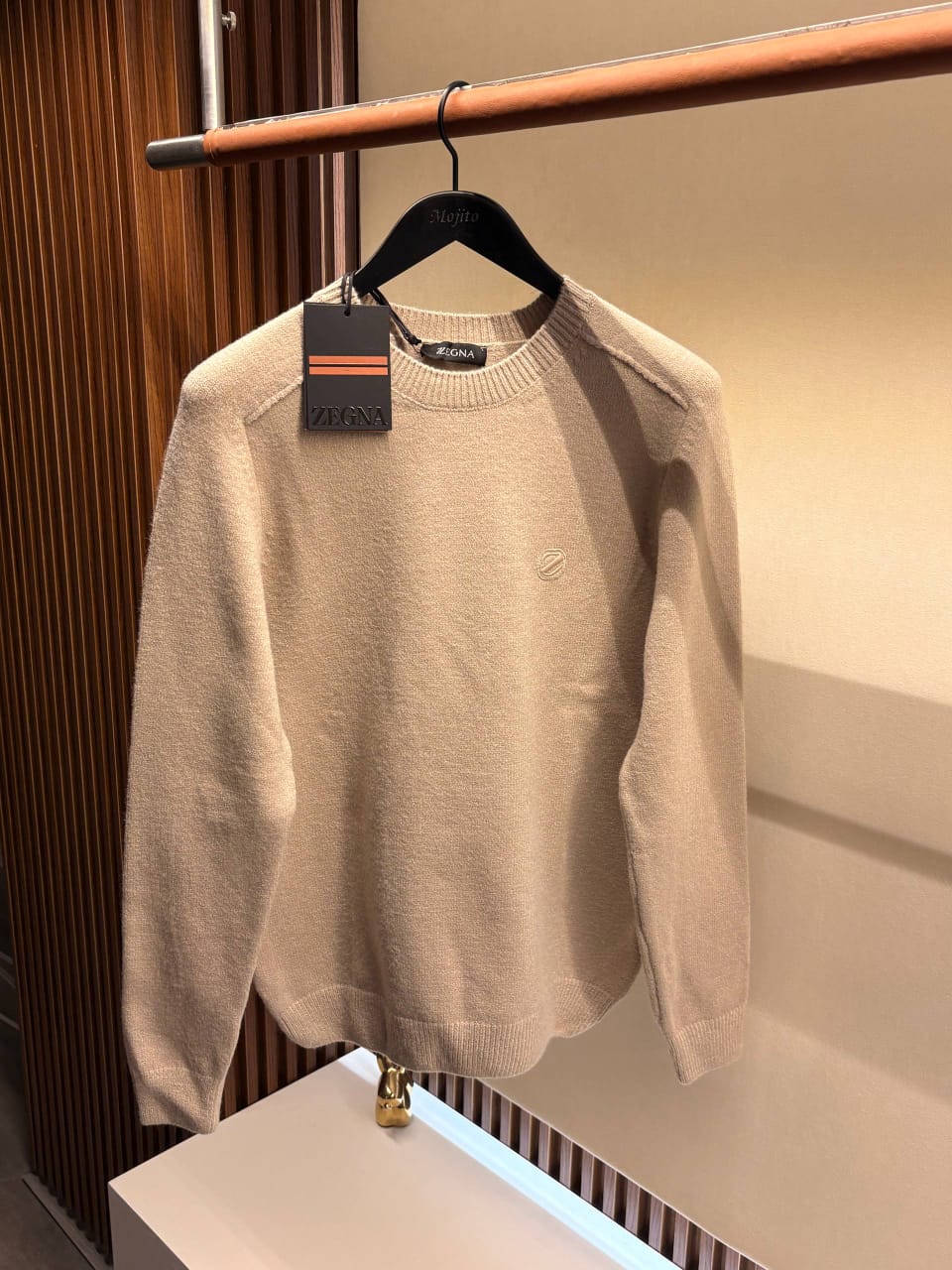 Zegna - Beige Knit Crewneck Sweater