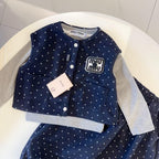 Vest cut mum mum navy & Under shirt mum mum gray& sweet pant Mum Mum navy