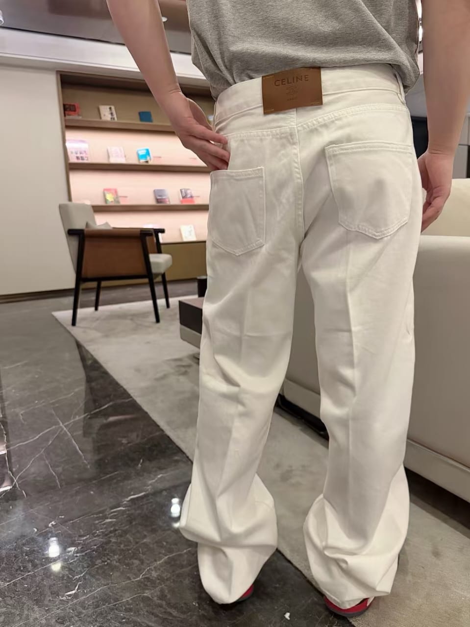 Men's Baggy Wide-Leg Denim Jeans – Optical White