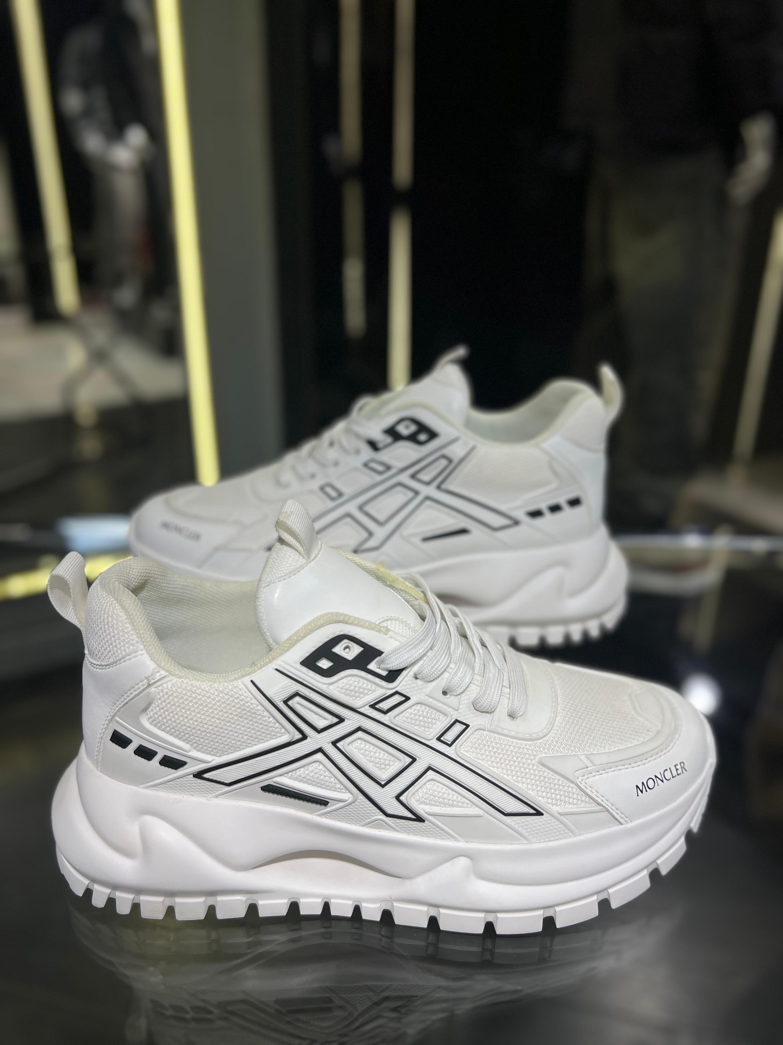 Moncler - White Chunky Sneakers with Graphic Details
