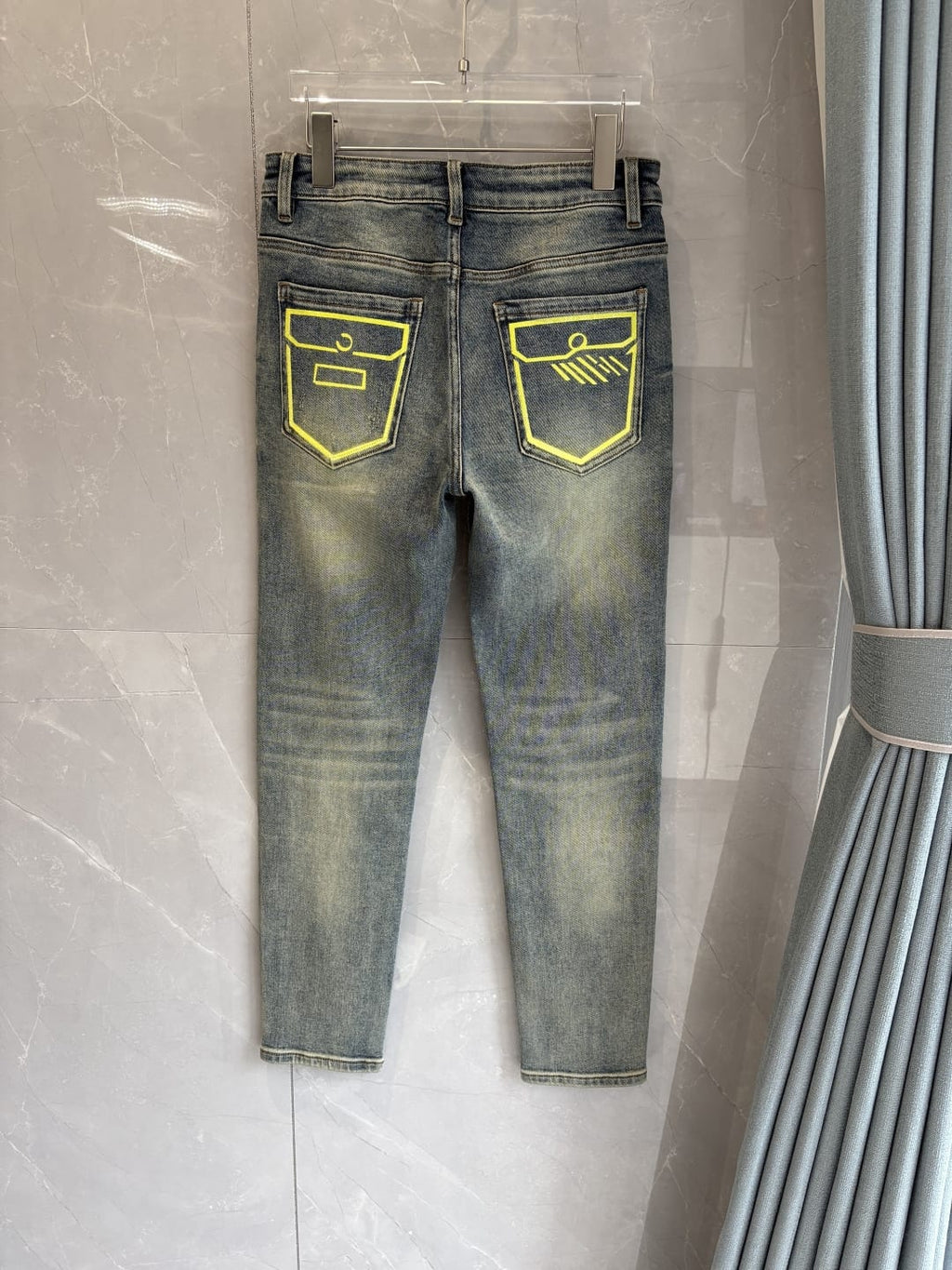 Fendi - Slim-Fit Vintage Wash Jeans with Neon Graphic Pockets
