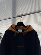 Maison Margiela Contrast Drawstring Hoodie - Black/Brown
