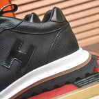 Hermès - Black Textured Leather Low-Top Sneakers