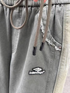 Balenciaga - Distressed Raw Hem Wide-Leg Joggers - Dark Grey Wash