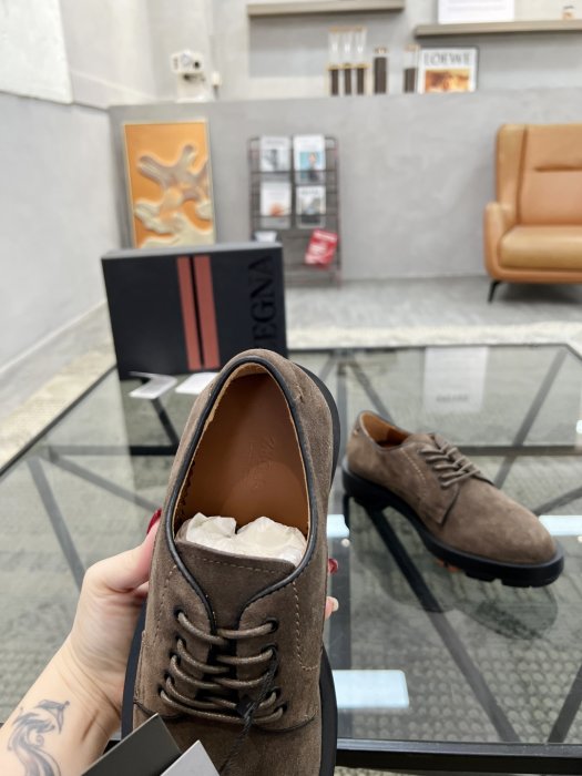 Zegna - Suede Derby Shoes with Chunky Lug Sole