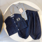 Vest cut mum mum navy & Under shirt mum mum gray& sweet pant Mum Mum navy