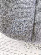 Loewe - Anagram-Embroidered Grey Knitted Zip-Up Hoodie
