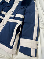 Celine - Navy n Cream Hooded Puffer Jacket
