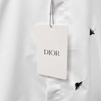 Dior - White Cotton Shirt with Scattered Black Embroidery
