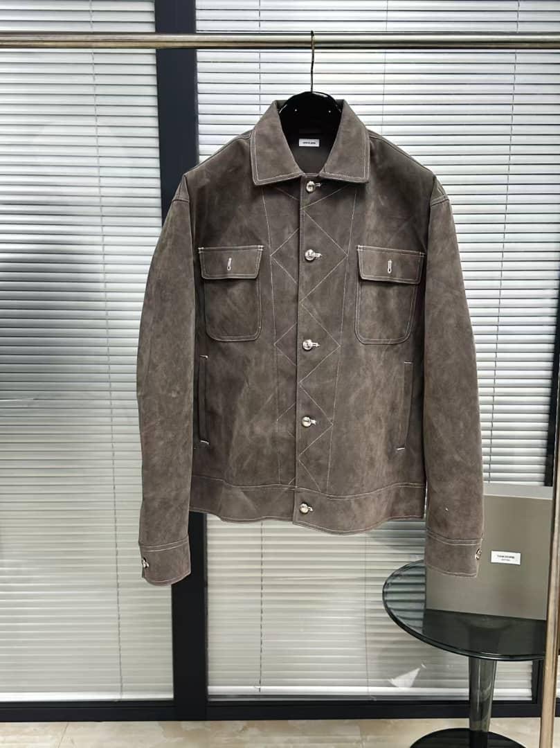 Thom Browne - Contrast Stitch Suede Shirt Jacket - Brown