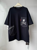 Mastermind Japan - Denim Patch Asymmetric Oversized T-Shirt