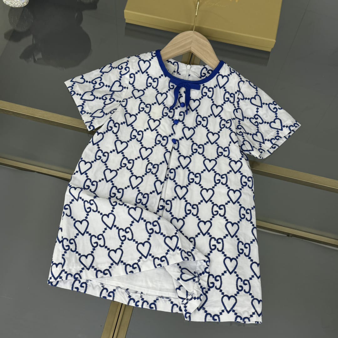Dress GUGGI white & blue