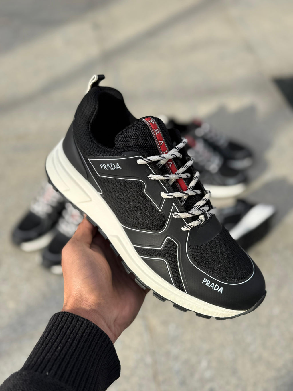 Prada - Black Mesh Sneakers