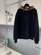 Maison Margiela Contrast Drawstring Hoodie - Black/Brown