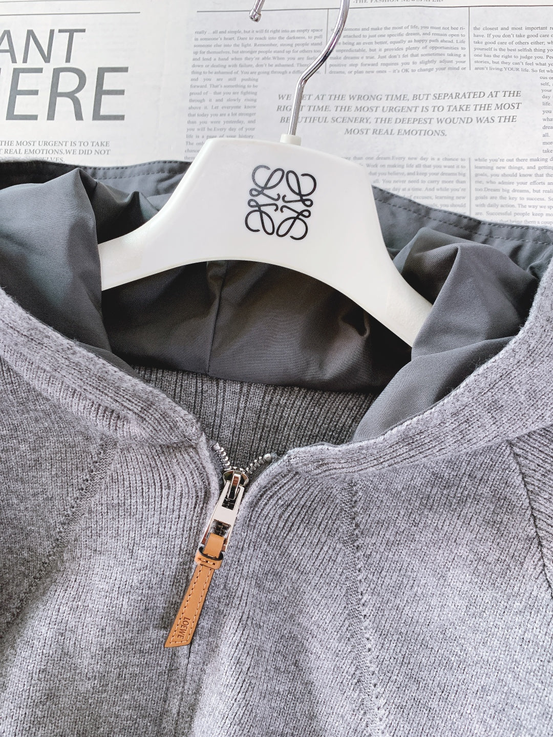 Loewe - Anagram-Embroidered Grey Knitted Zip-Up Hoodie