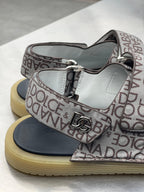 Dolce & Gabbana - Beige Allover Logo Utility Sandals