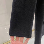 Men's Tailored Charcoal Wool Double-Breasted Overcoat