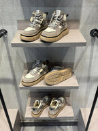 Givenchy - Grey & Beige Suede and Leather High-Top Sneakers with Chunky Sole