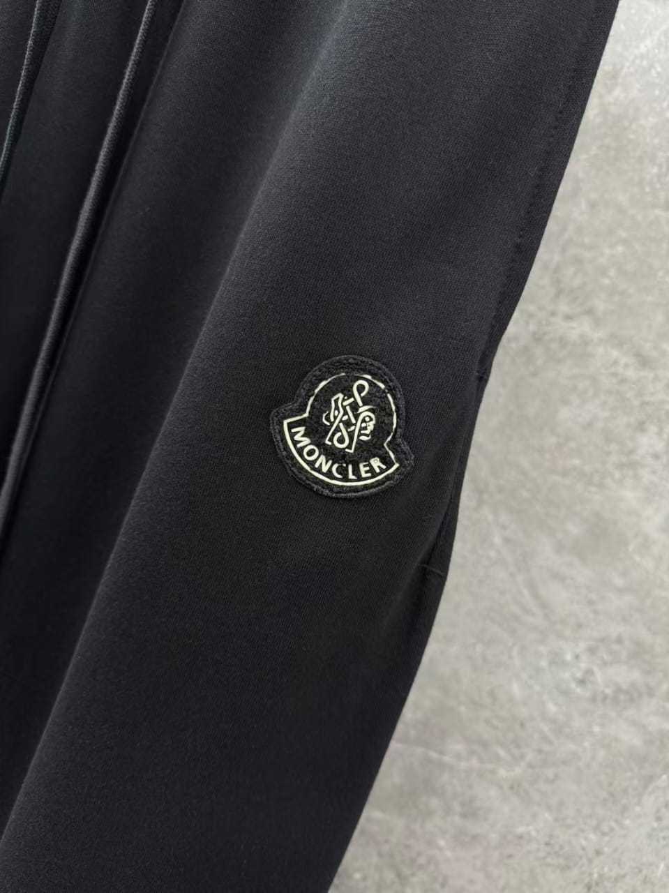 Moncler - Black Patch Sweatpants - Straight Leg Fit