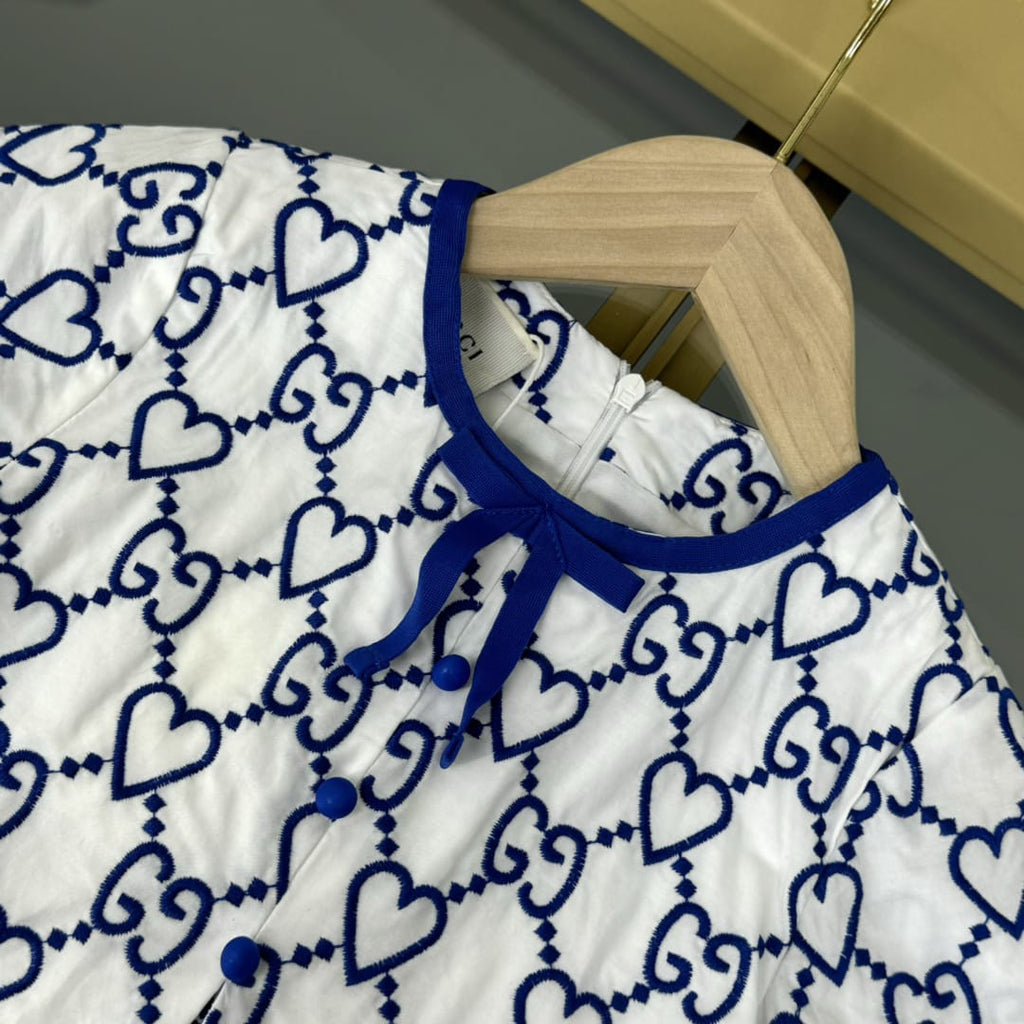 Dress GUGGI white & blue
